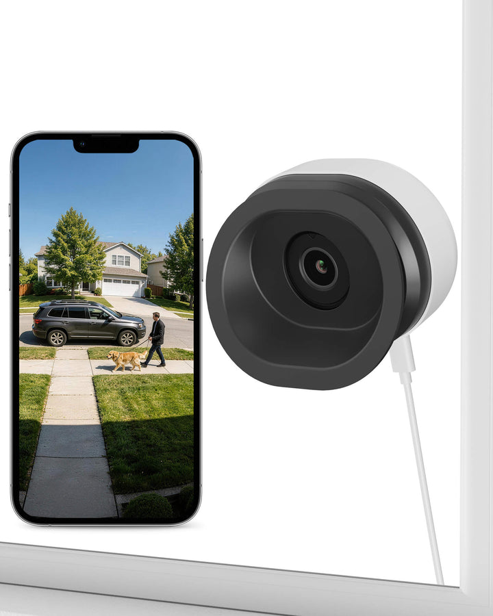 3MP 2K Magnetic Window Camera, Window Security Camera with AI Detectio ...