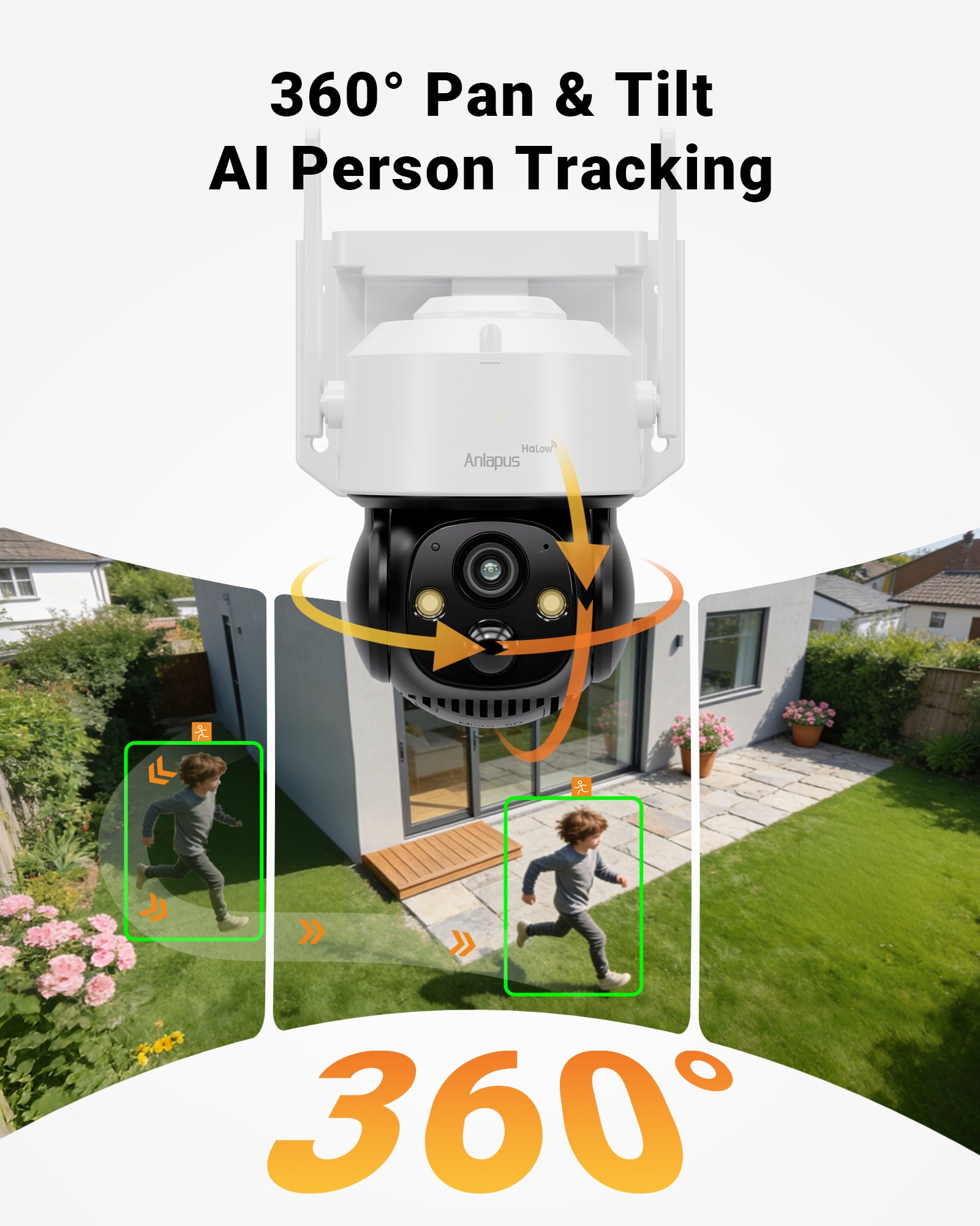 Anlapus C291 Solar Security Camera System with PIR/AI Detect