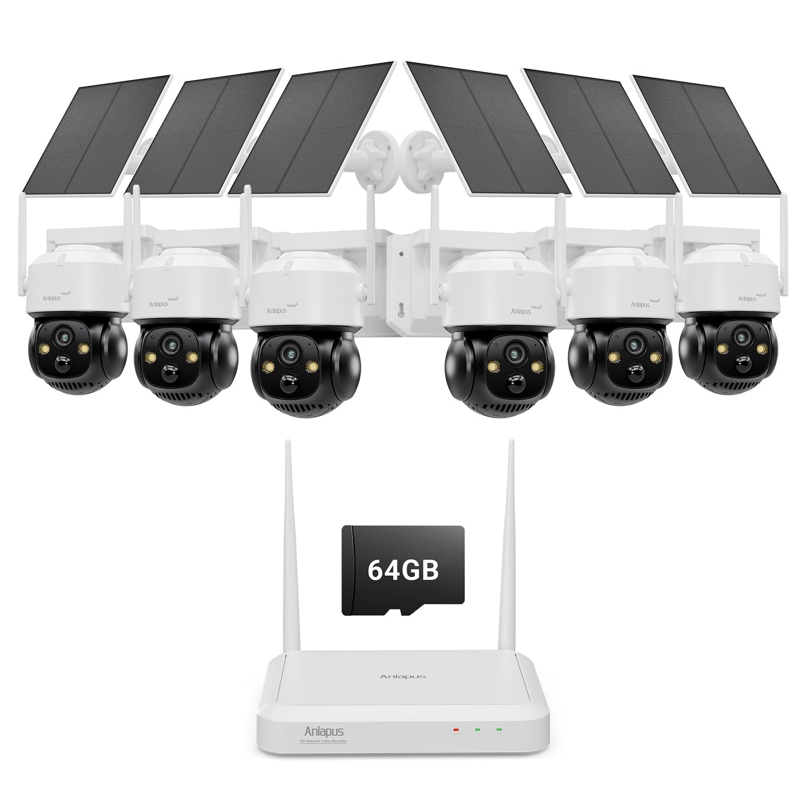 Anlapus C291 Solar Security Camera System with PIR/AI Detect