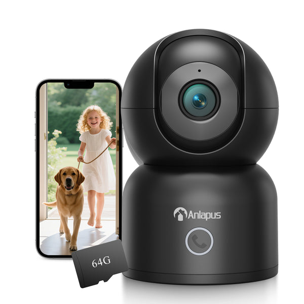 Anlapus A50 4K Pan Tilt Indoor Security WiFi Camera,Supports 2.4/5GHz Dual-Band, 360° Coverage