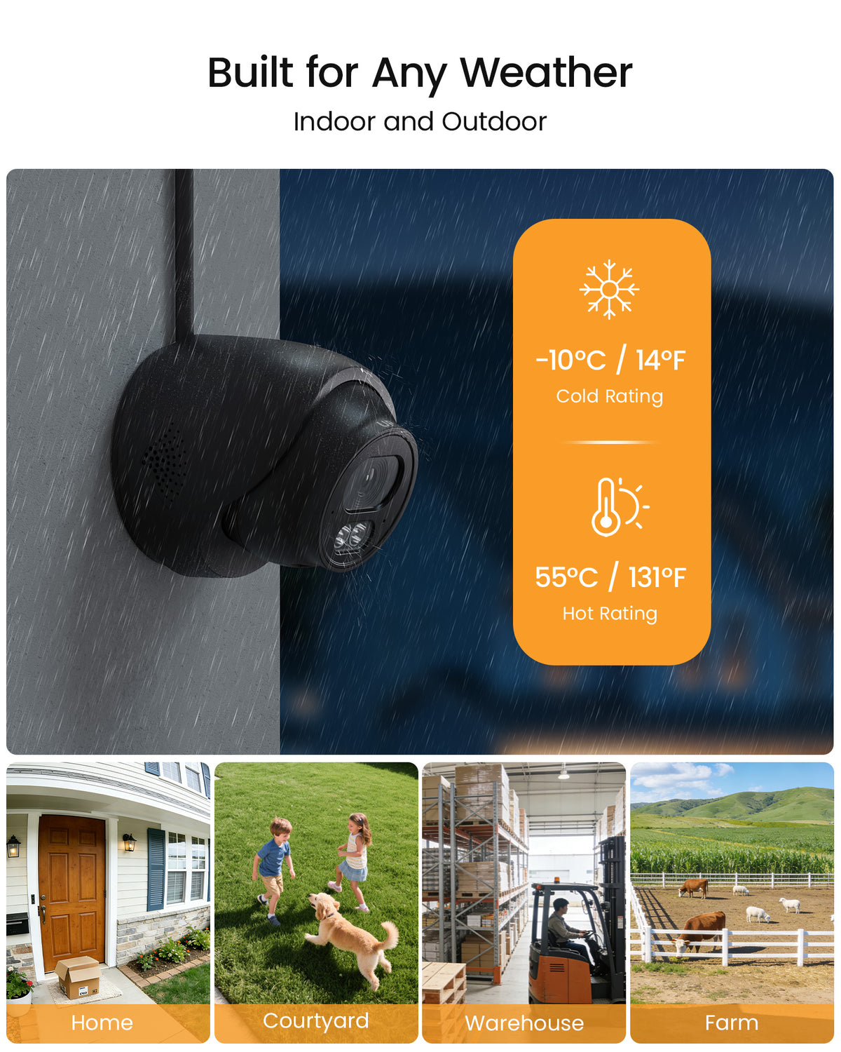 4K 8MP Wired Home Security Camera Outdoor Indoor, IP66 Weatherproof Do ...